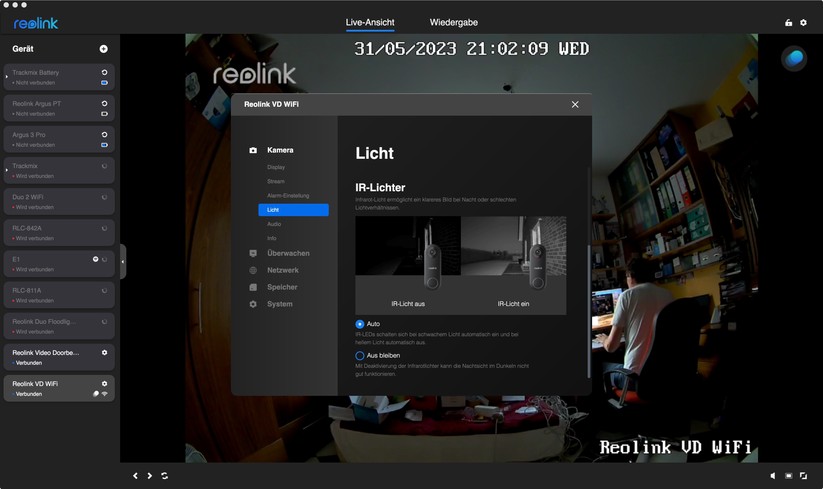 Reolink Video Doorbell WiFi/PoE: Desktop-App