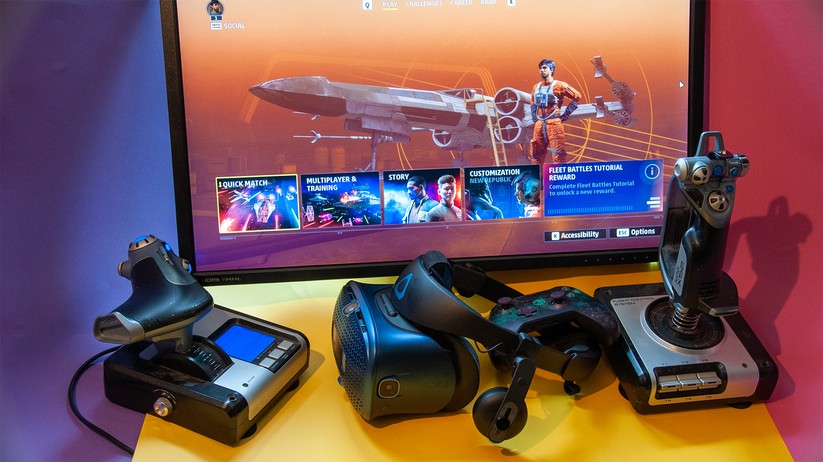 Star Wars: Squadrons unterstützt Gamepads, Joysticks und - überraschend für ein EA-Spiel, VR-Brillen. 