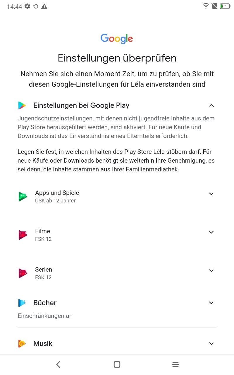 Family Link Einrichtung