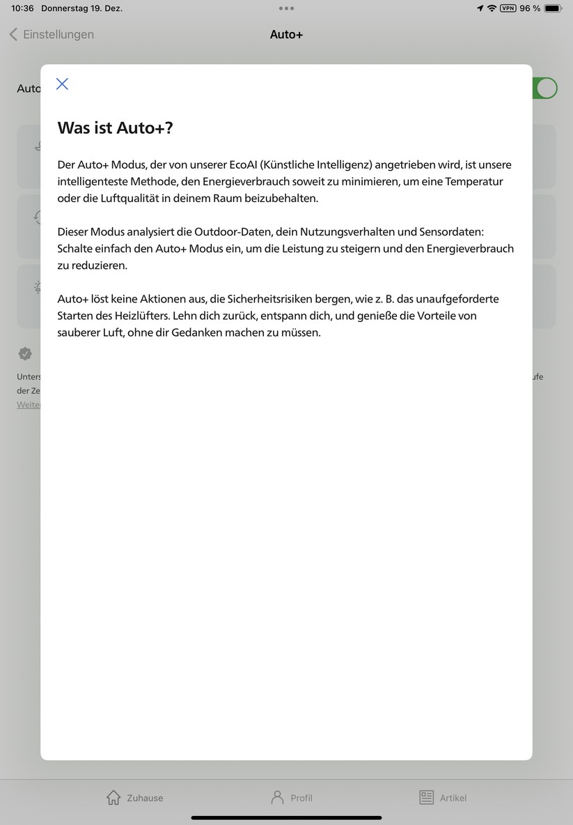 Mit der App Air+ können Anwender den Philips-Lufteiniger nicht nur einfach steuern und Zeitpläne anlegen. Sie bietet auch Informationen zur Funktionsweise des Geräts und zur Luftqualität. Außerdem integriert sie das Benutzerhandbuch und erläutert die Vorgehensweise für Reinigung und Austausch der Filter. 