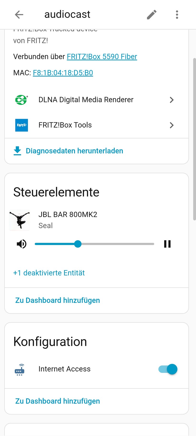 Die JBL Bar 800MK2 kann man auch unter Home Assistant als Medienabspielgerät verwenden