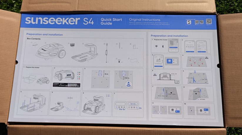 Sunseeker S4: LiDAR-Mähroboter für 1000 m², Hinterrad-Antrieb, 18 cm breites Schneidesystem,   4-Ah-Akku mit 3-A-Ladegerät