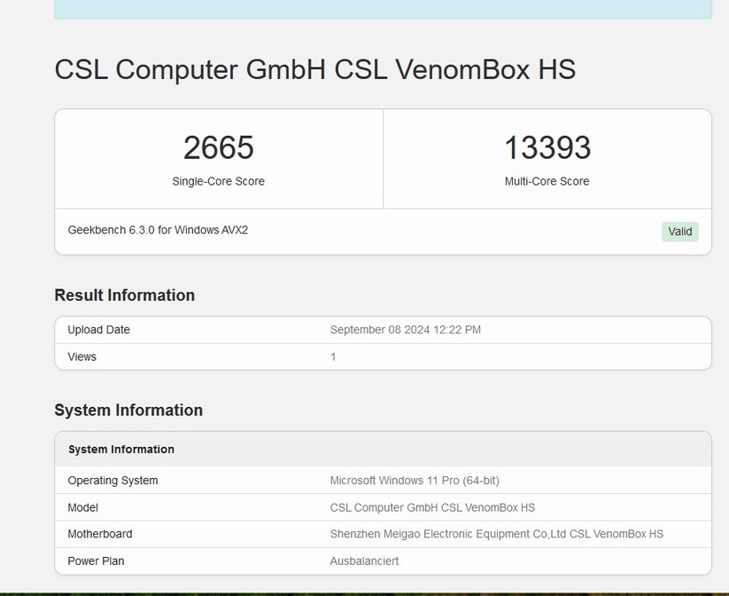 CSL Venom Box mit Ryzen 7 8845HS: Benchmarks