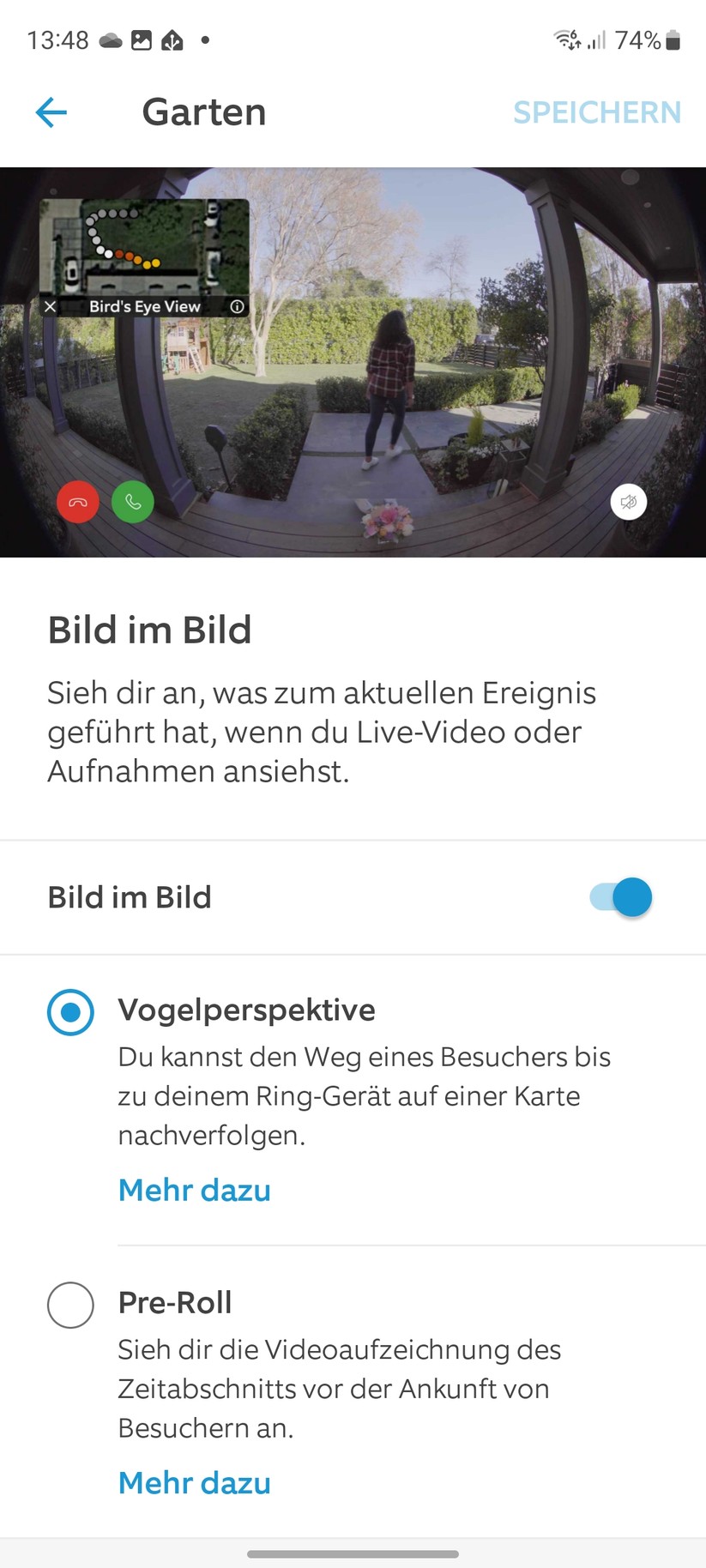 Ring Stick Up Cam Pro Akku: Die Kamera bietet viele Funktionen und Konfigurationsmöglichkeiten.