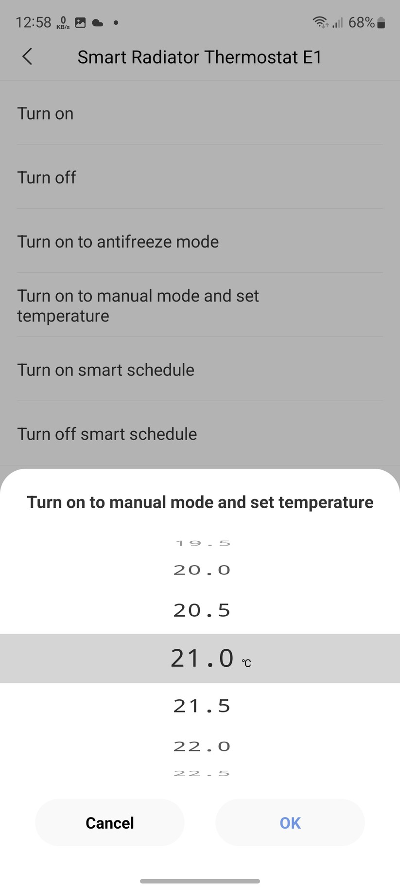 Aqara Radiator Thermostat E1: App