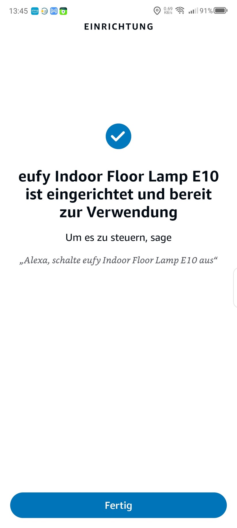 Eufy Indoor Floor Lamp E10: App