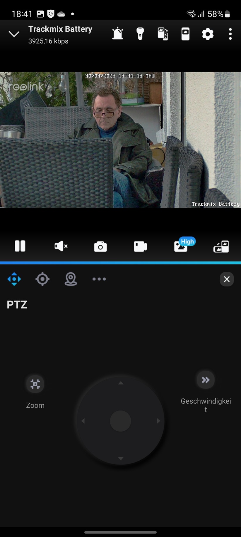 Reolink Trackmix Akku: App-Oberfläche und Beispiel-Bilder