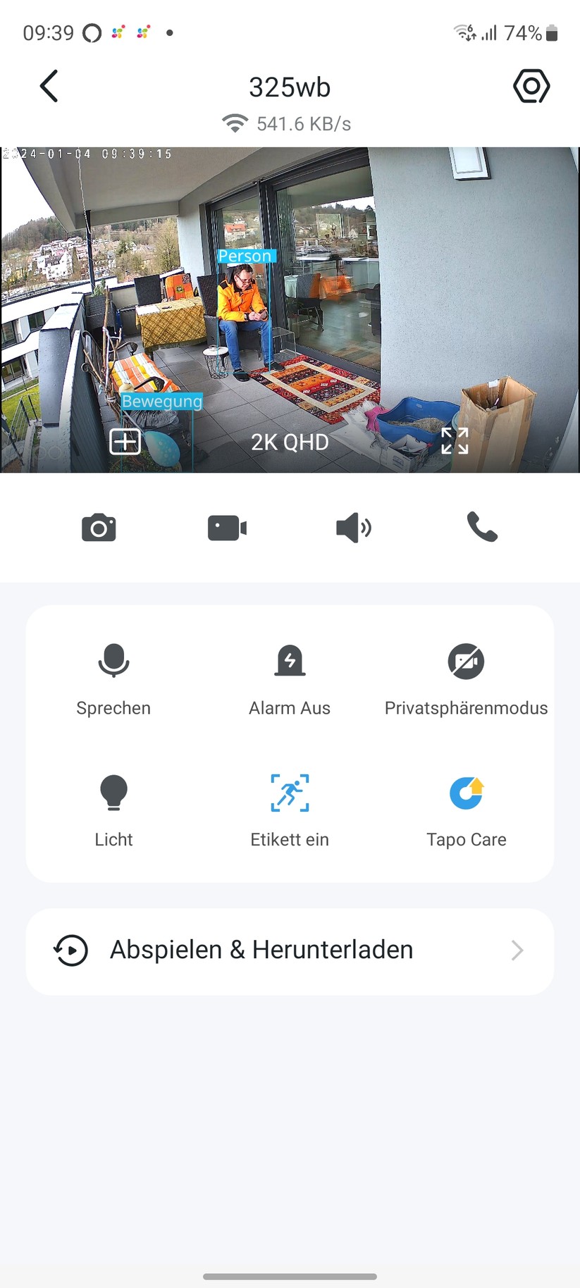 TP-Link Tapo C325WB: App, Onvif, Nachtaufnahmen