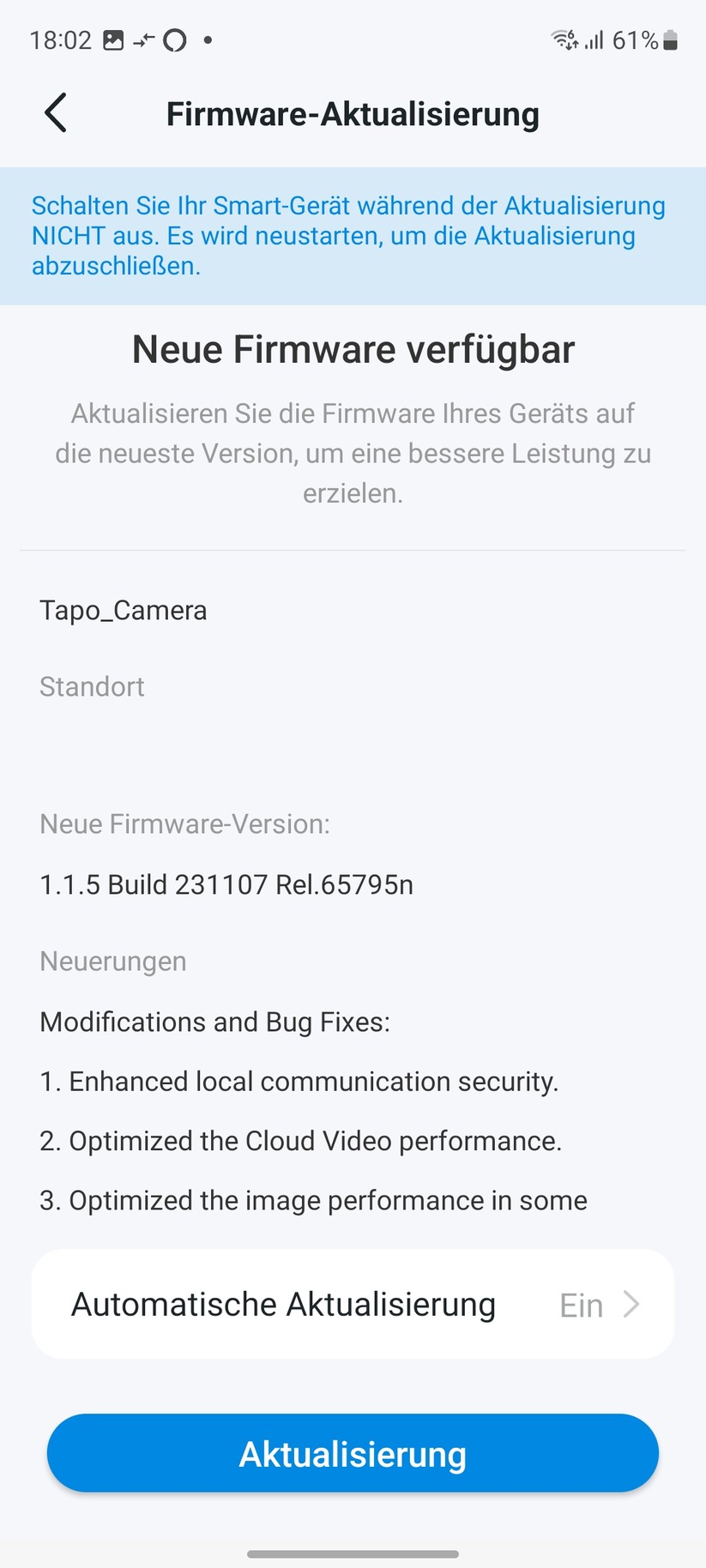 TP-Link Tapo C325WB: Einrichtung, Einstellungen und Aufnahmen
