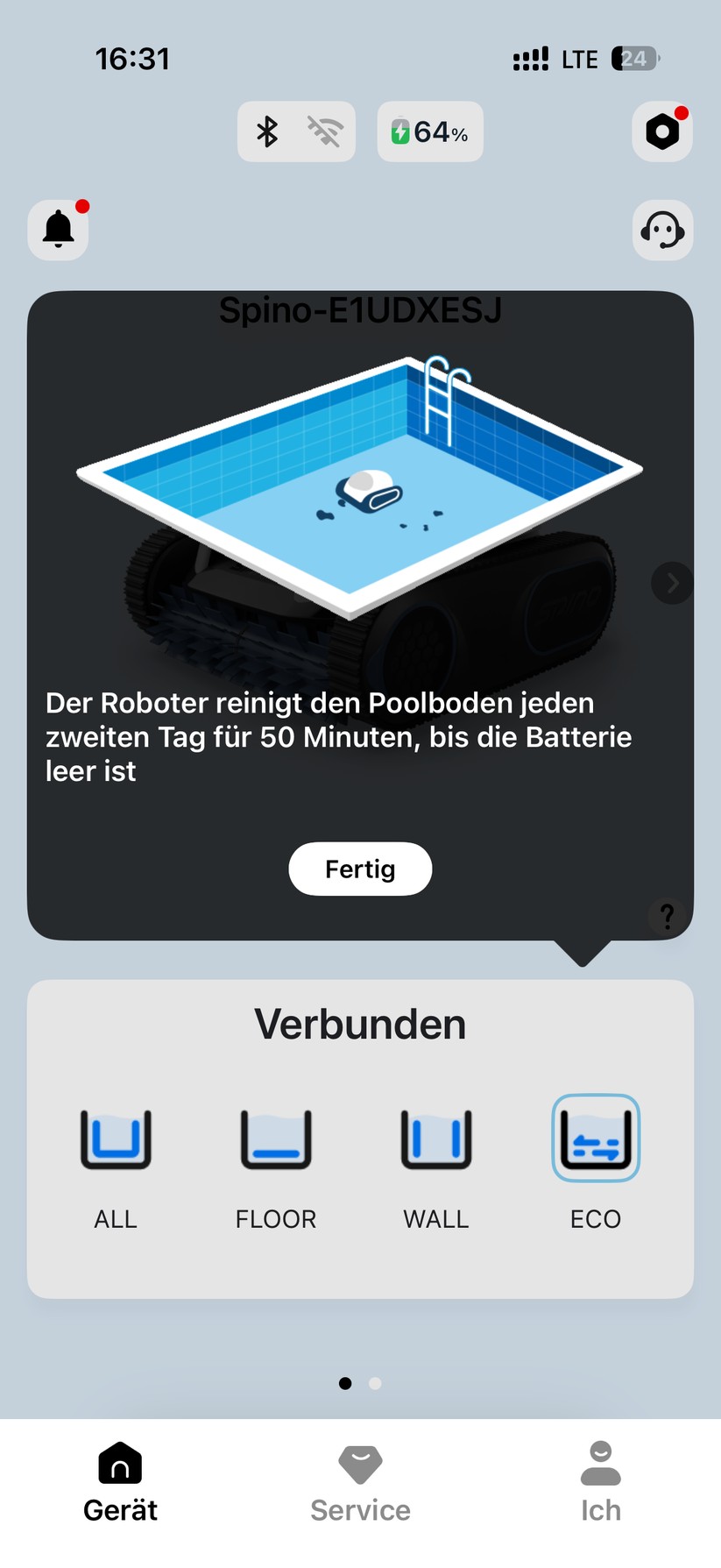 Mammotion Spino E1 - Bilder App