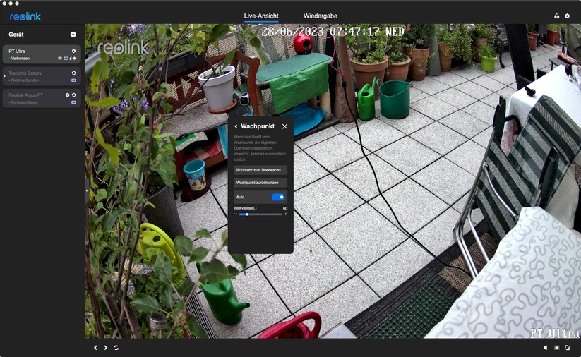Reolink Argus PT Ultra: Einstellungen mit Desktop-App
