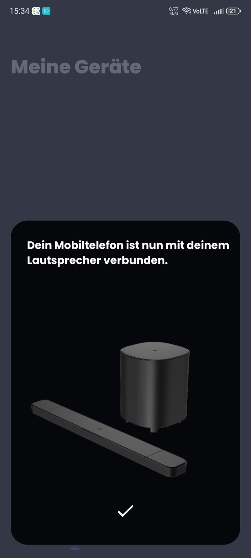 Die Einrichtung der Soundbar erfolgt mit der App JBL One