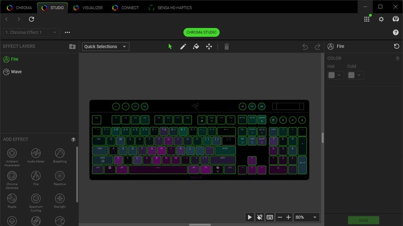 Razer Blackwidow V4 Low-Profile Hyperspeed - Bilder App