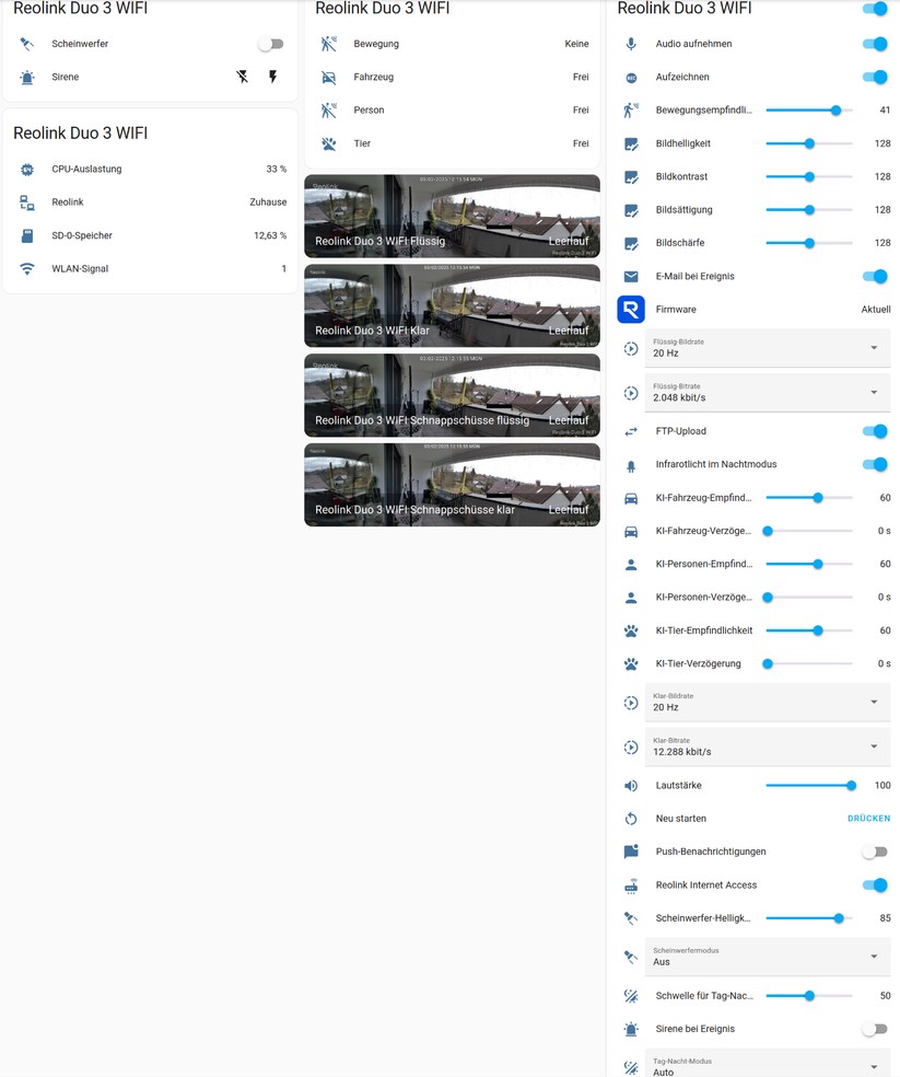 Reolink Duo 3 WiFi: Integration in Home Assistant