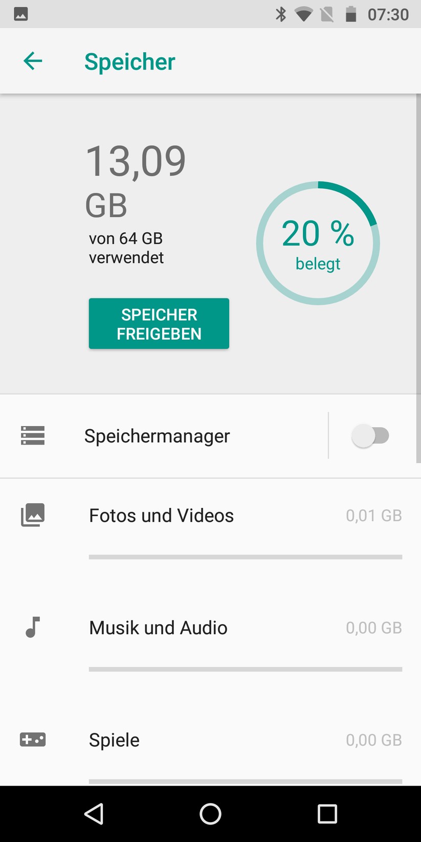 Speicherübersicht