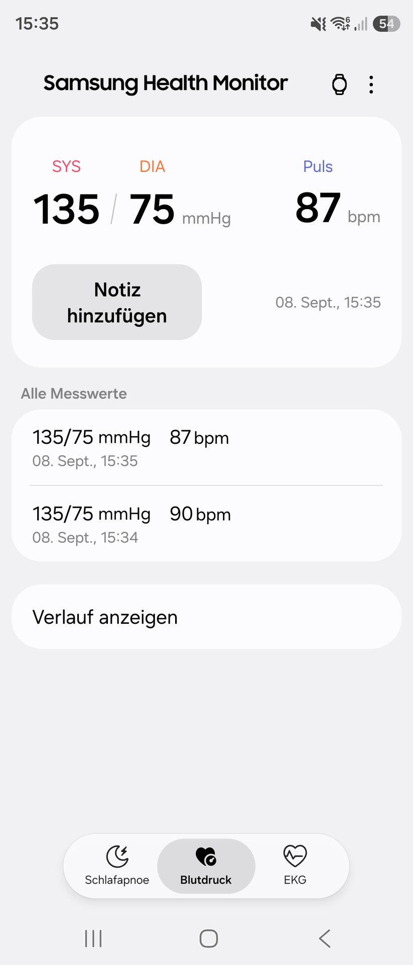 Samsung Galaxy Watch 9: App-Screenshots