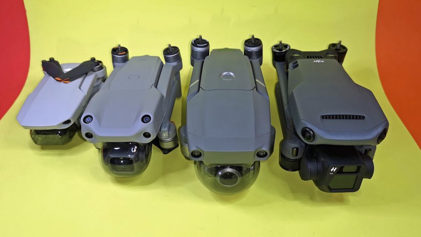 Familientreffen: Mini 2, Air 2S, Mavic 2 Zoom und Mavic 3.