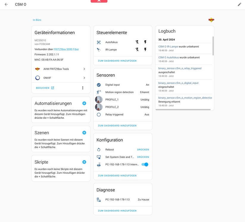 Dank Onvif-Support können Anwender die C5M 3K auch mit Synology Surveillance Station betreiben und in Smart-Home-Zentralen wie Home Assistant einbinden.