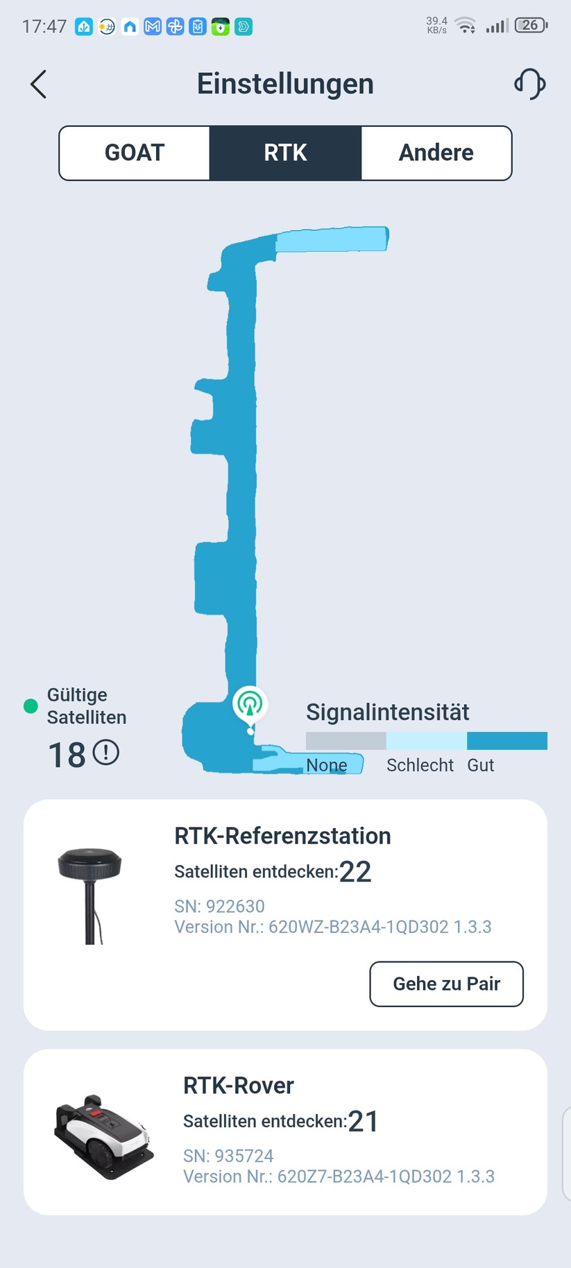  Konfiguration, Kartierung, Kamera, Laufzeit etc.