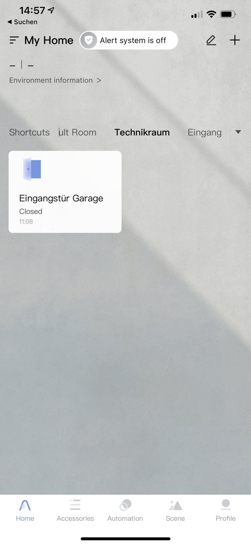In der Übersicht der App tauchen die verschiedenen Räume und Endgeräte – wie in diesem Fall ein Magnet-Türkontakt – auf. Die Namensräume lassen sich zwischen Homekit und Aqara Home in beide Richtungen synchronisieren.