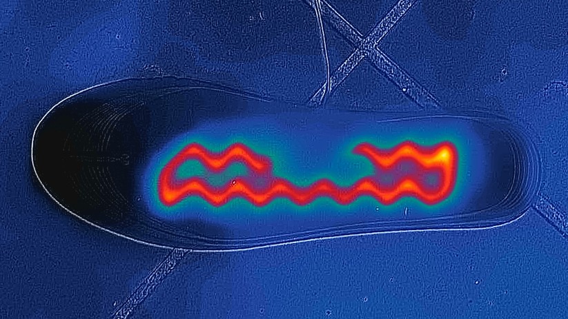 Das Heizelement dieser Schuheinlage ist zu klein und zu schwach.