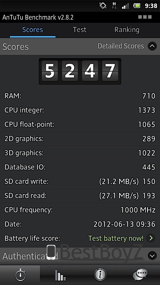 AnTuTu Benchmark Sony Xperia P