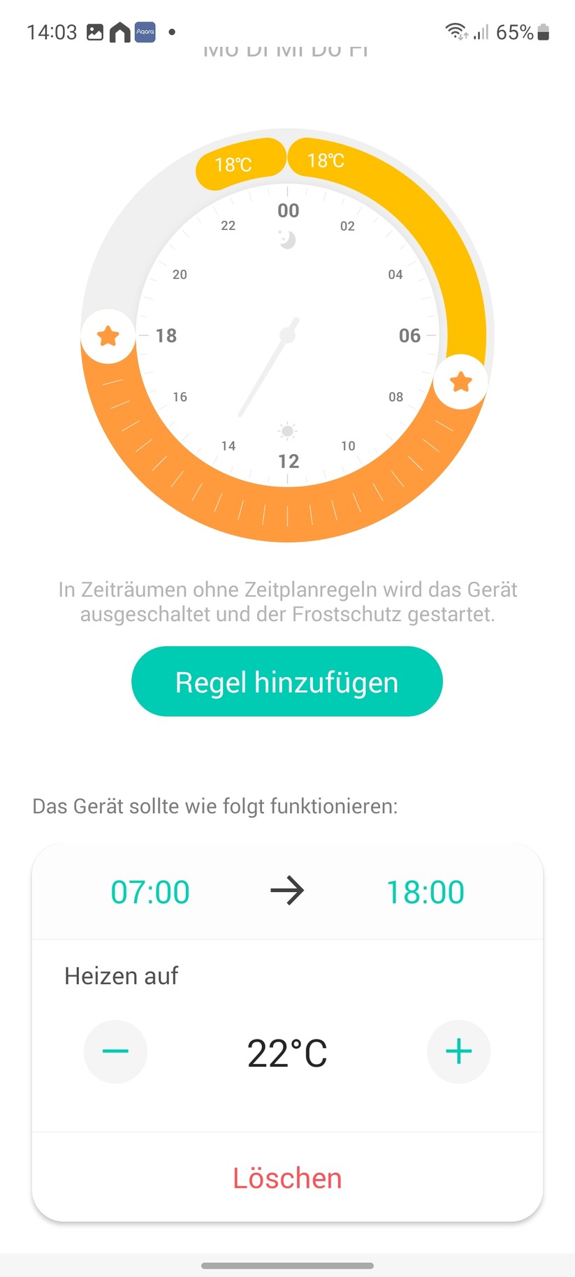  App, Einstellungen und Heizpläne