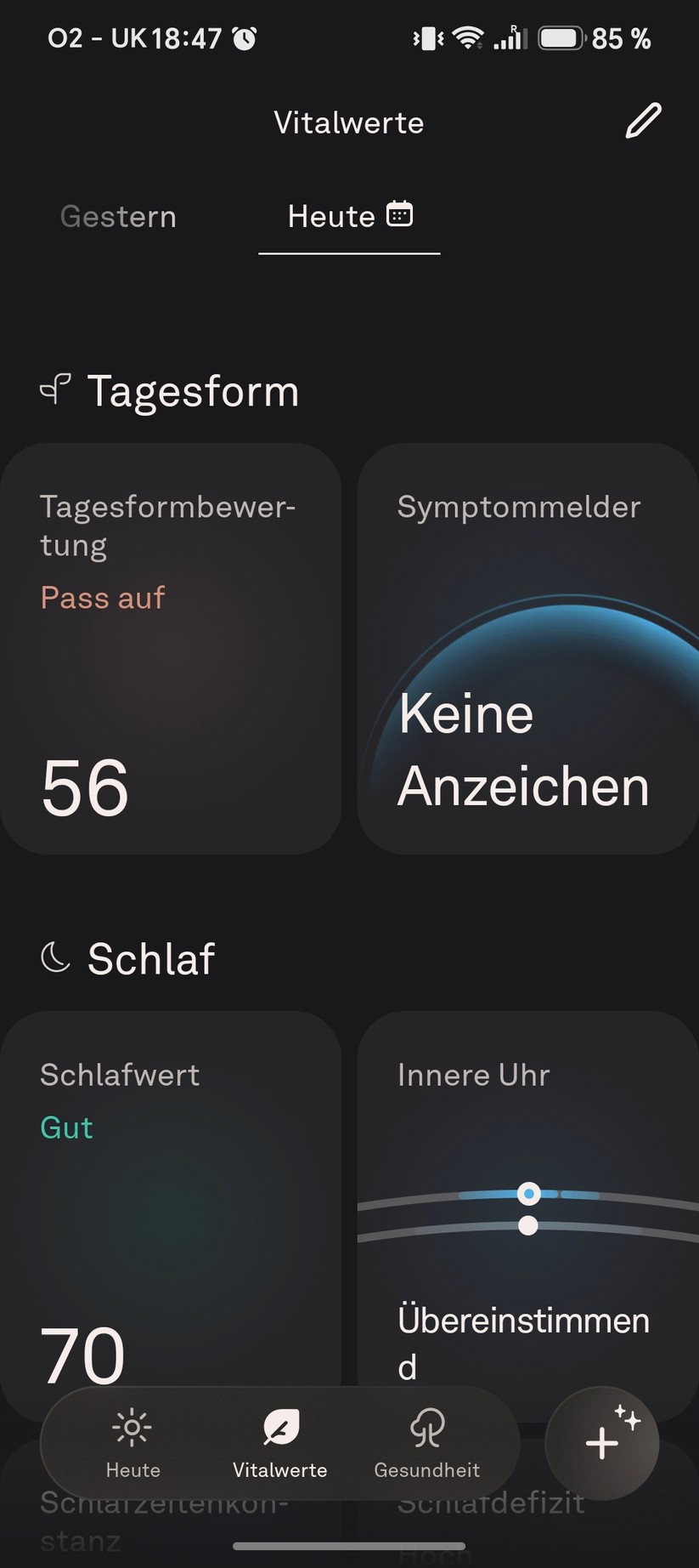 Oura Ring 5: App-Screenshots