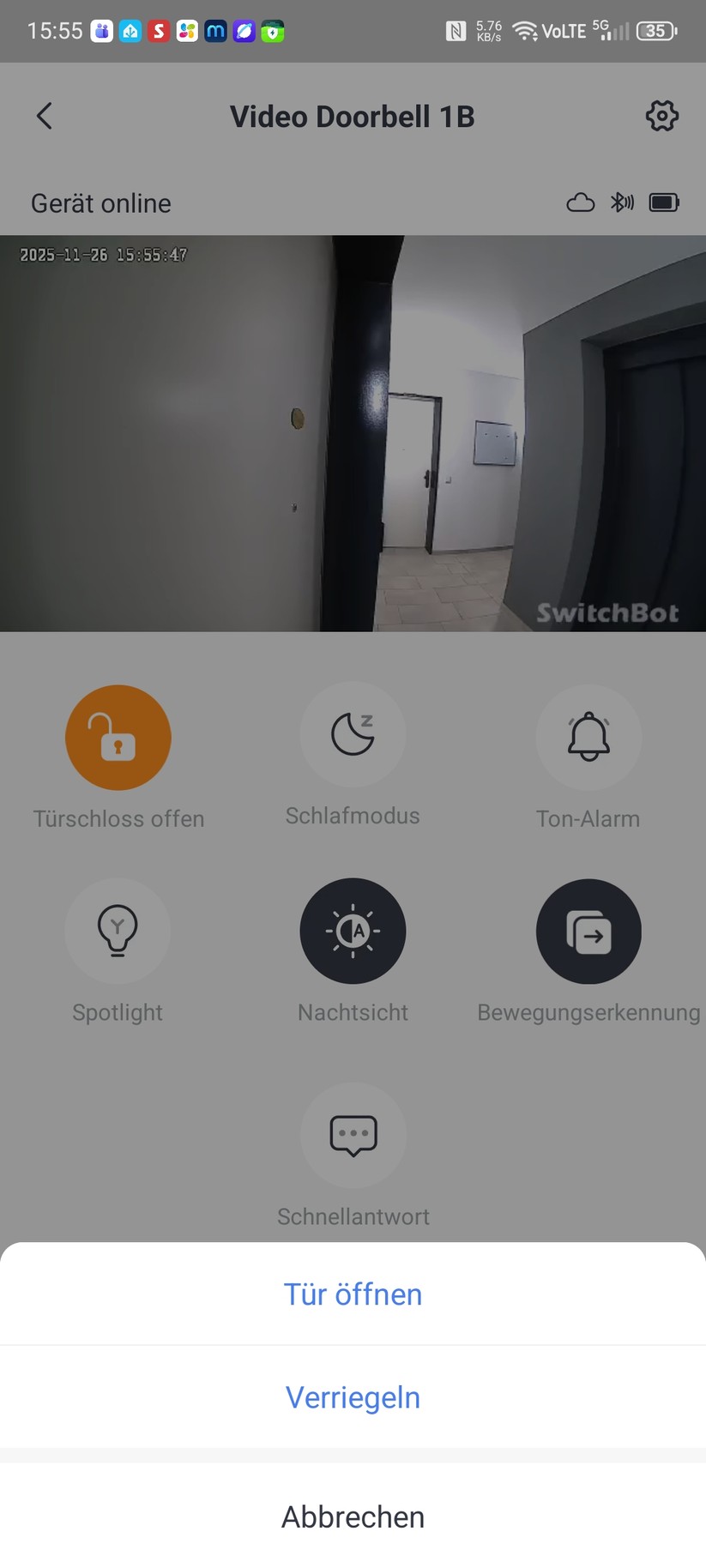 Mit der Koppelung eines Smart Locks in der App können Anwender das Schloss vom Monitor der Video-Türklingel aus bedienen.