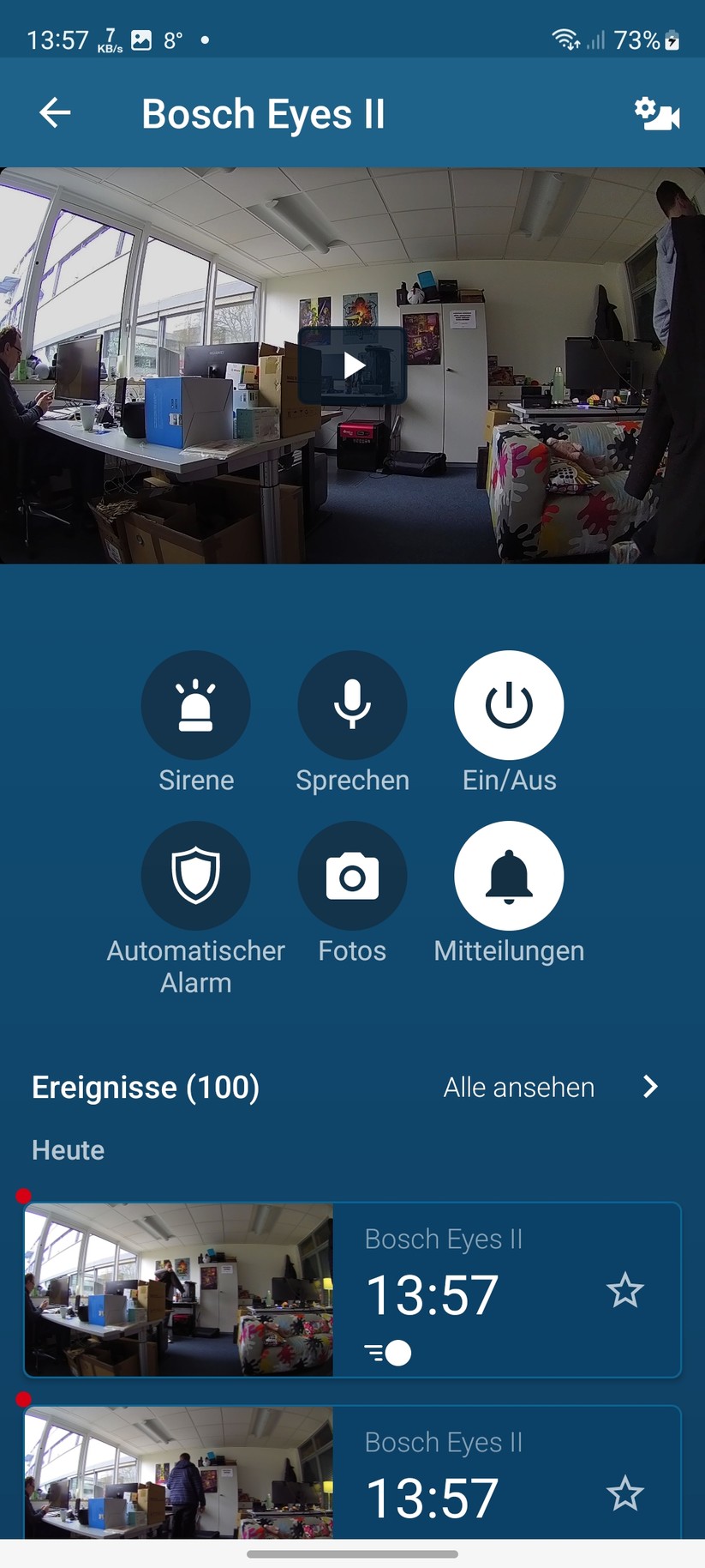 Bosch Eyes Innenkamera II: App, Einrichtung