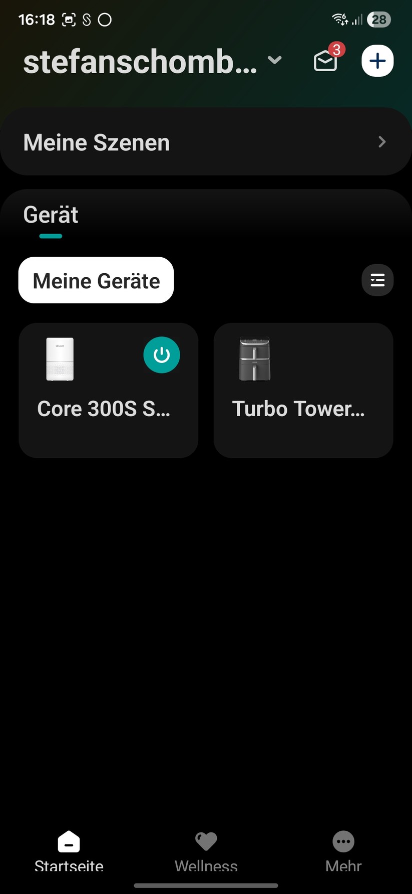 Luftreiniger Levoit Core 300S: Inbetriebnahme und Steuerung mit Vsync-App.