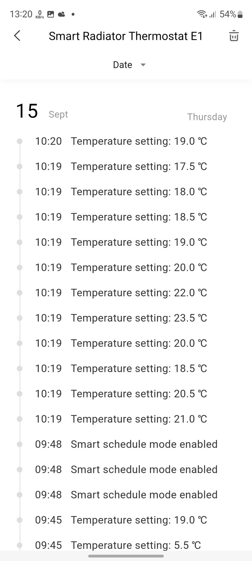 Aqara Radiator Thermostat E1: App