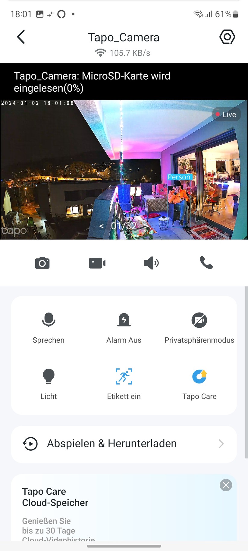 TP-Link Tapo C325WB: Einrichtung, Einstellungen und Aufnahmen