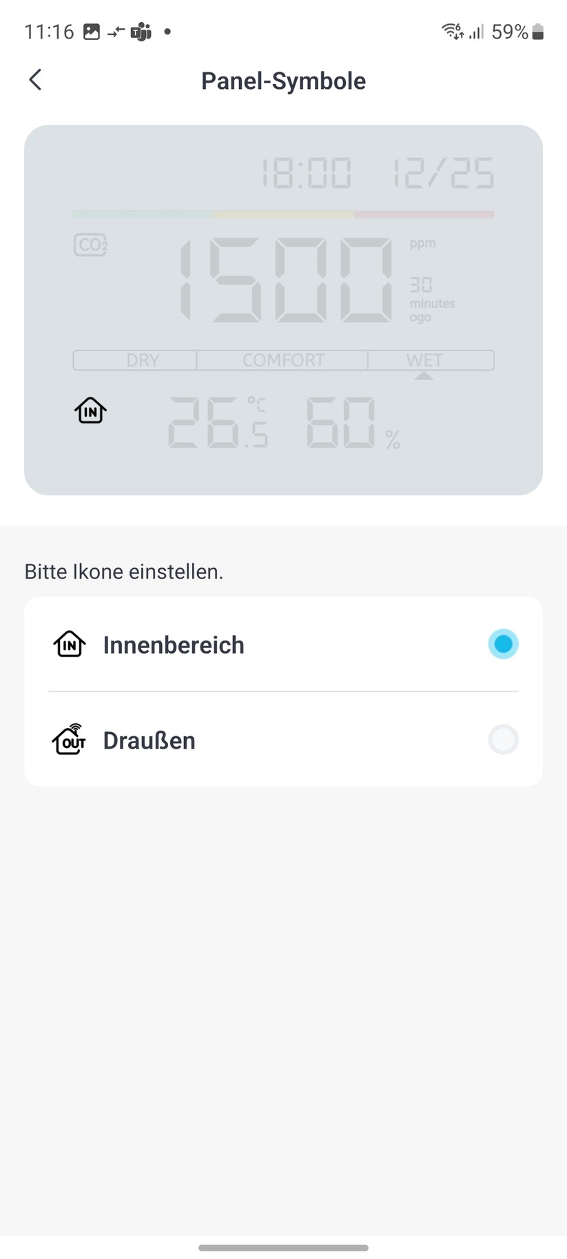 Switchbot Meter Pro CO₂: Die Switchbot-App erlaubt eine umfassende Konfiguration des Geräts. Man kann etwa Warnbedingungen zu jedem Sensor definieren.