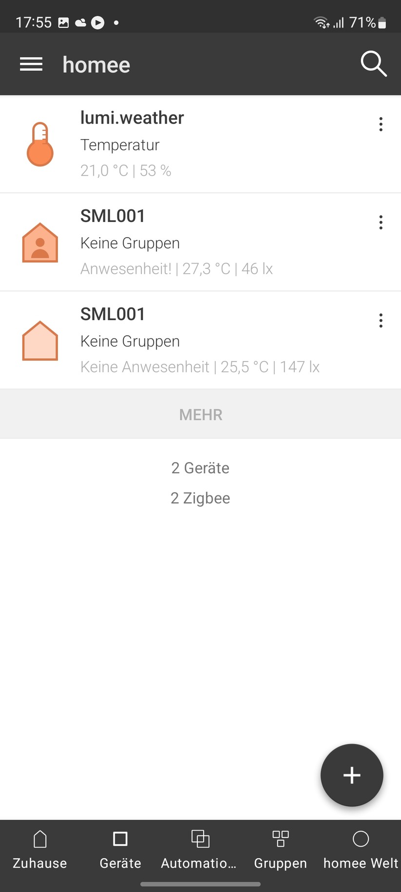 Homee: Smartphone- und Web-App
