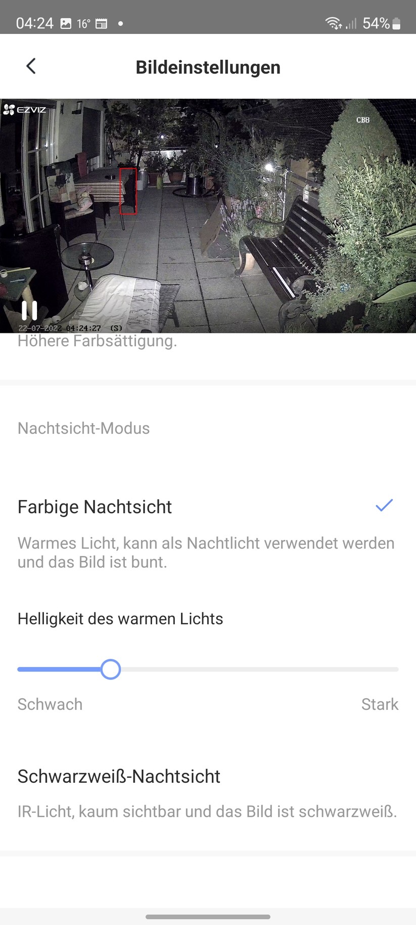 Ezviz CB8 2K: App, Einstellungen, Nachtsicht