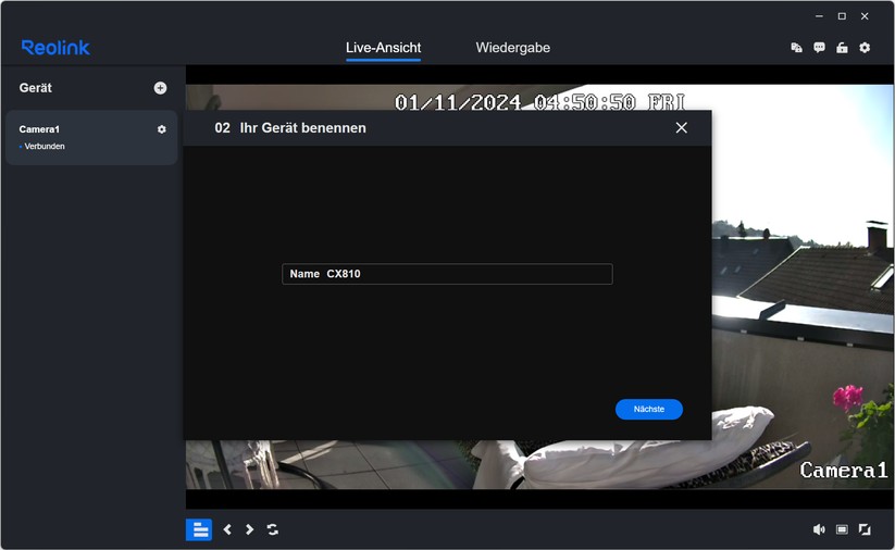 Reolink CX810: Einstellungen und Testaufnahmen