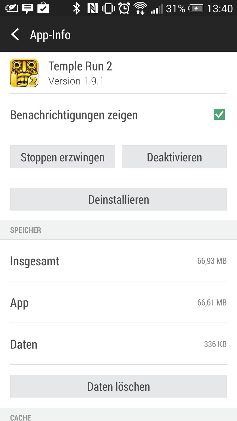 Ein Fingertipp auf „Benachrichtigungen zeigen“ stellt die entsprechende App ruhig.