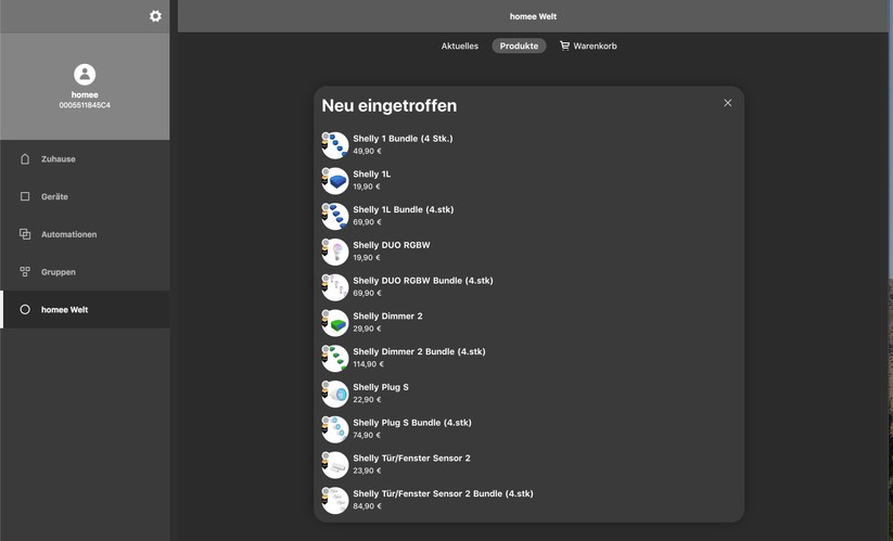 Homee: Smartphone- und Web-App