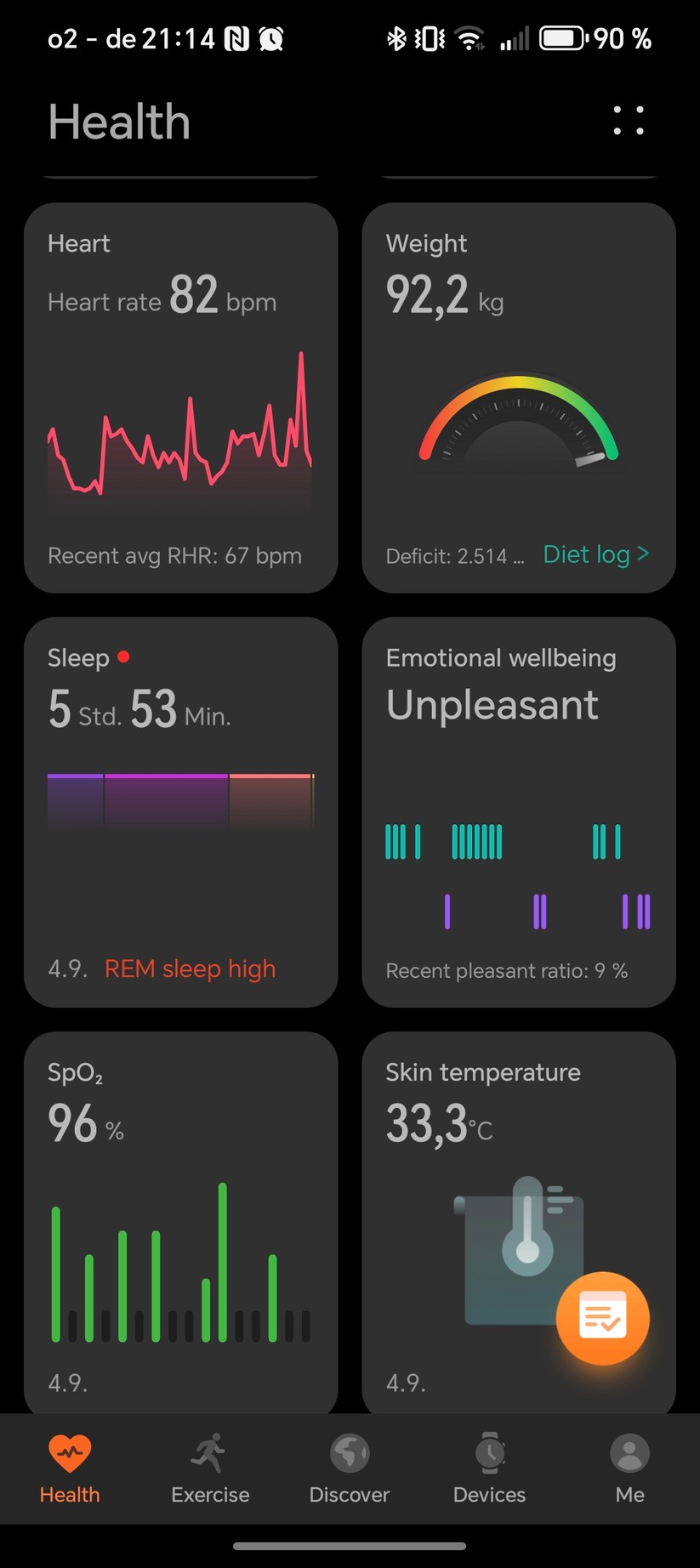 Huawei Watch GT 6 Pro - Health App