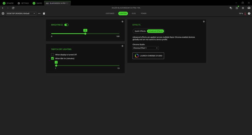 Razer Blackwidow V4 Pro 75 - Bilder App