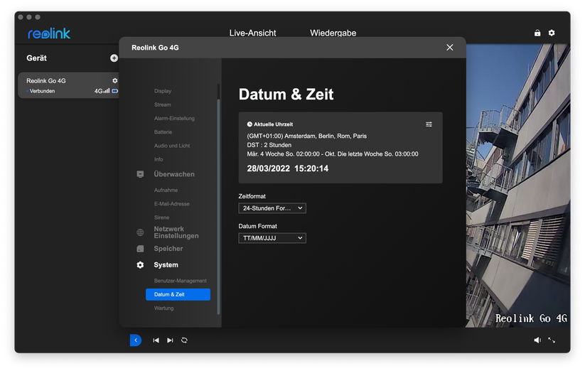 Reolink Go 4G/LTE: Desktop-Anwendung