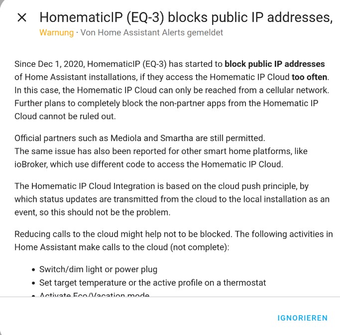 Homematic IP Pure: Integration in Home Assistant