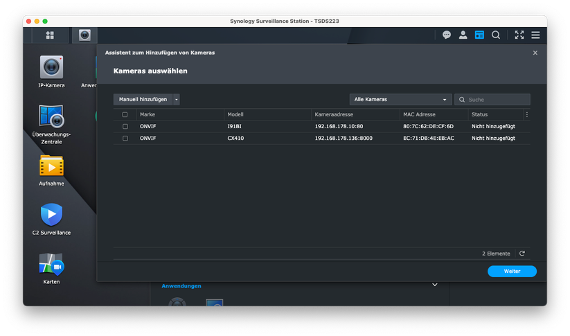 Die Reolink CX410 kann man auch mit Synology Surveillance Station betreiben. Allerdings steht ein passendes Profil noch nicht zur Auswahl. Die Integration gelingt aber auch mit einem anderen Profil. Dabei sollte man darauf achten, dass dieses in puncto Auflösung mit der CX410 übereinstimmt.