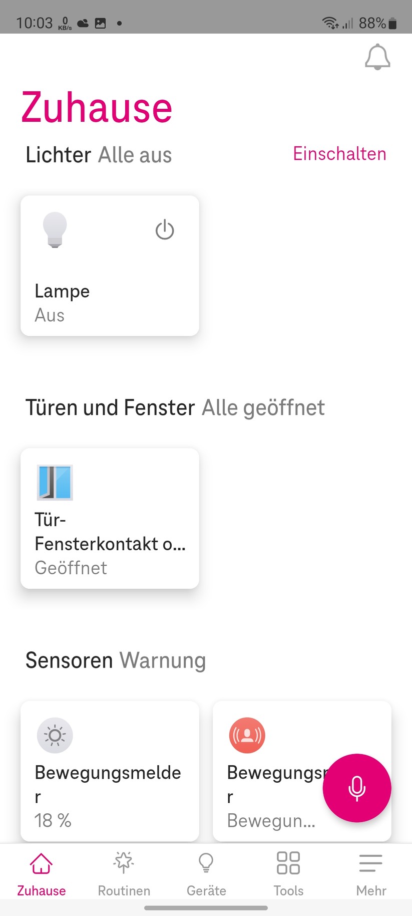 Magenta Zuhause mit Home Base 2: Routinen, Geräte, Tools, Einstellungen