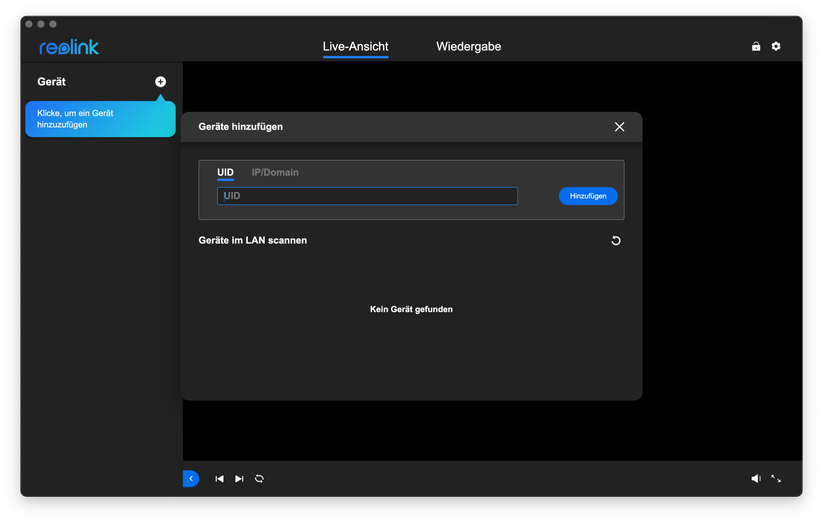 Reolink Go 4G/LTE: Desktop-Anwendung