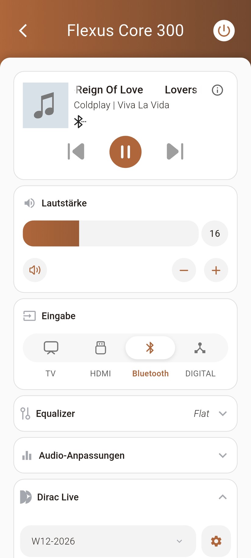 Die Bedienung sowie die Dirac Live-Einmessung erfolgen mit der App Klipsch Connect Plus.