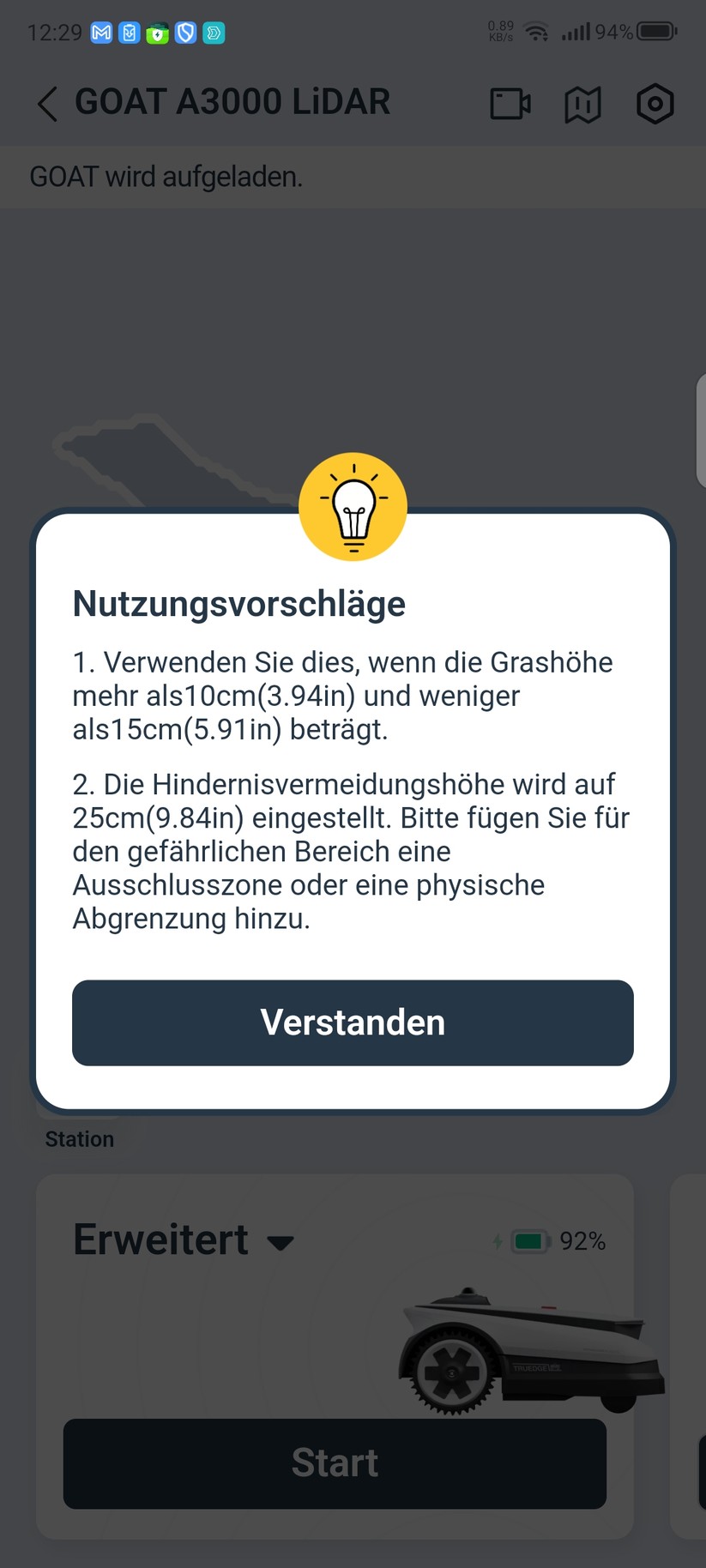  Inbetriebnahme und Kartierung