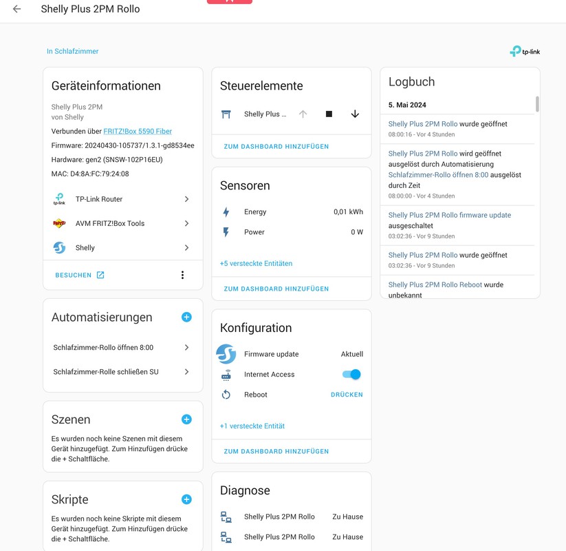 Shelly Plus 2PM: Eine Integration in Home Assistant ist ebenfalls möglich.