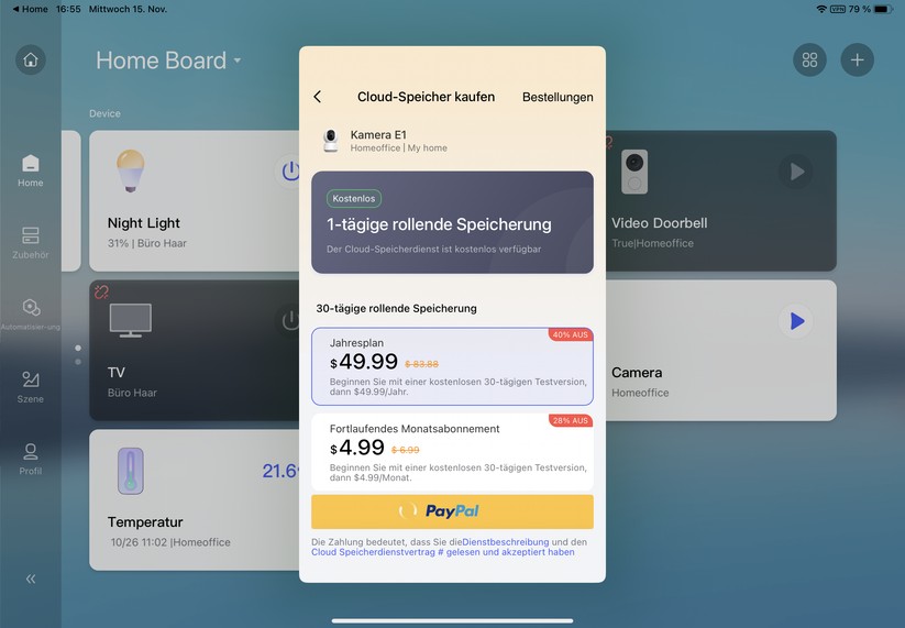 PTZ-Überwachungskamera Aqara E1: Inbetriebnahme, Homekit, Bedienung, Aufnahmen